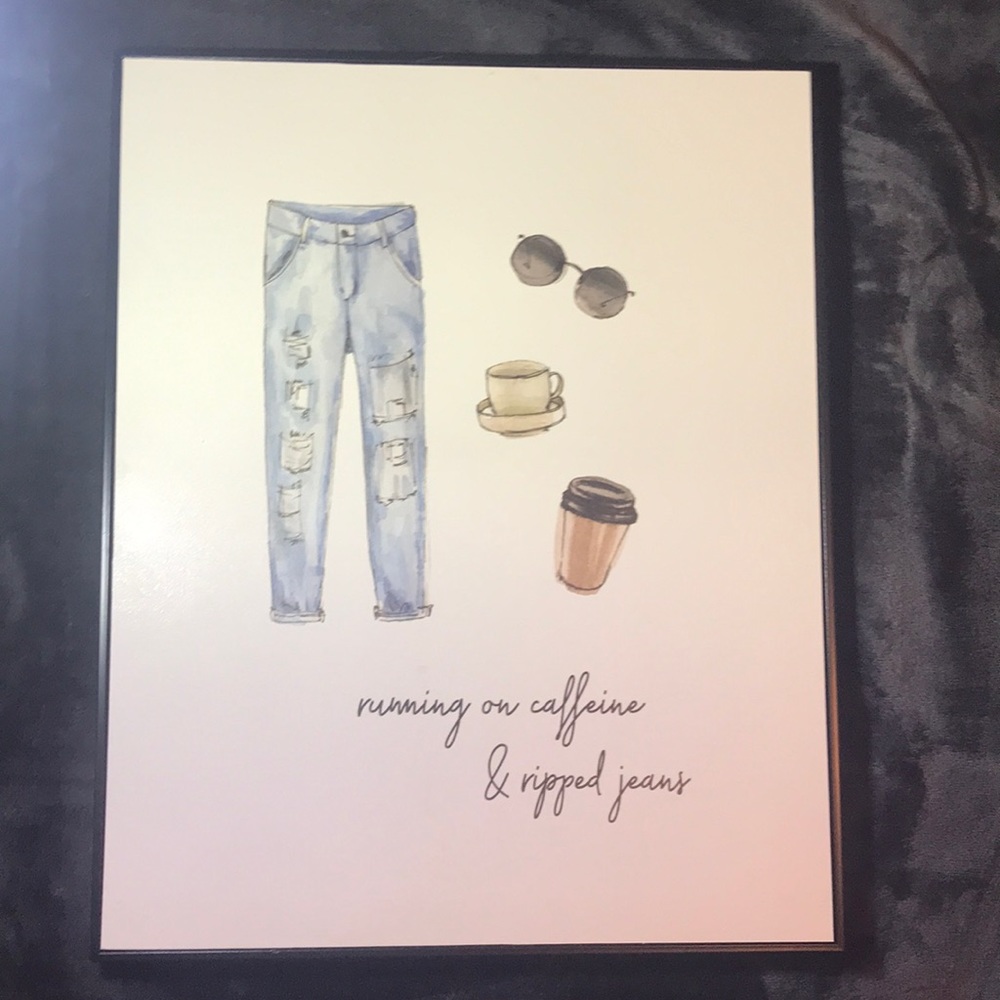 Cute pic “running on caffeine and ripped jeans